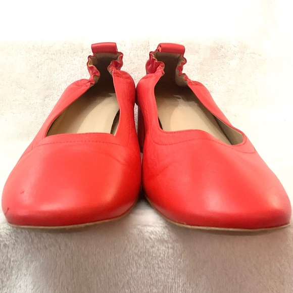 Everlane Minimalist Pumps Red Leather Mid Block Heel Career Dress Shoes Sz 7.5 - Picture 6 of 16